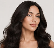 Long natural wave lace front wig